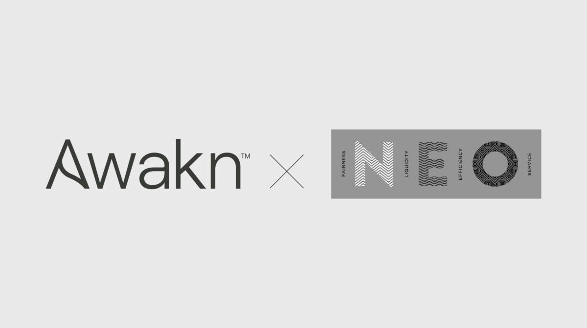 Awakn and NEO logo in black and white