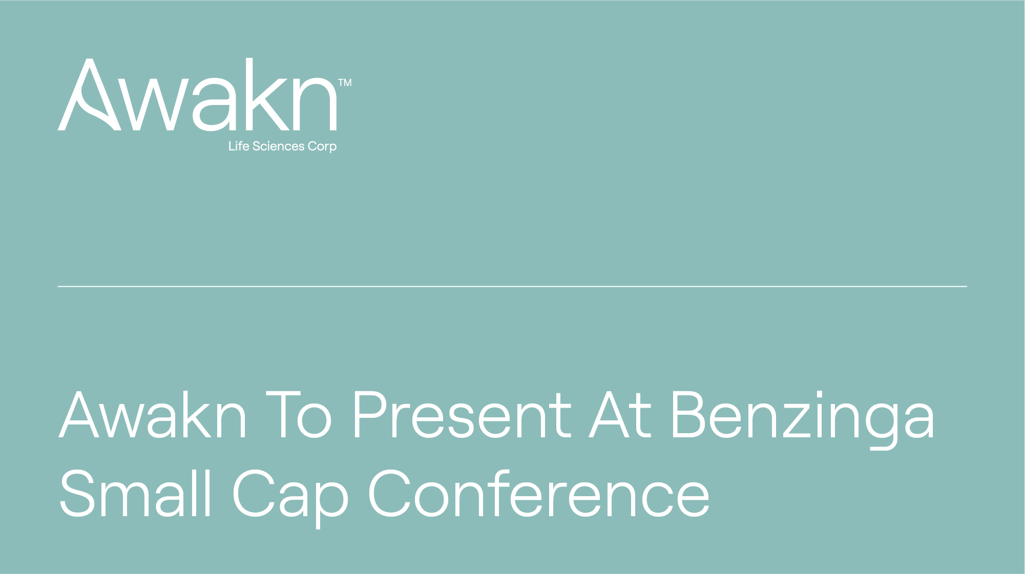 Awakn To Present At Benzinga Small Cap Conference