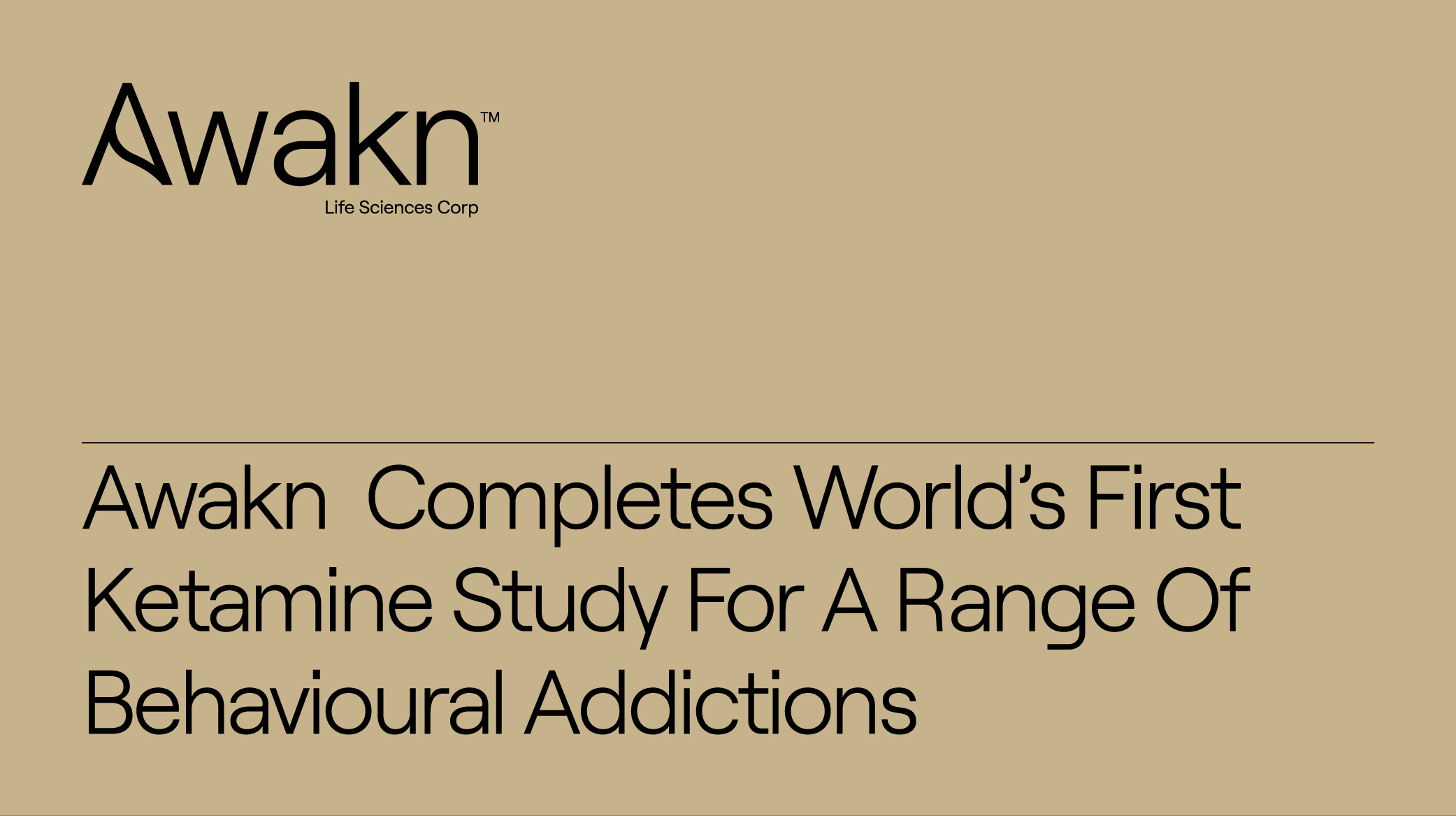 Awakn Life Sciences Completes World’s First Ketamine Study For A Range Of Behavioral Addictions