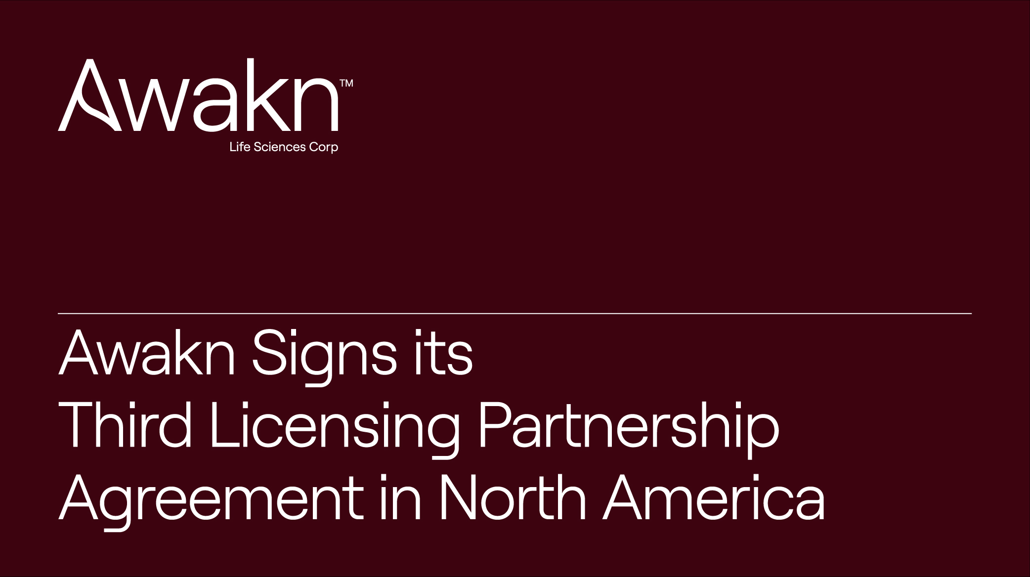 Awakn Life Sciences Signs Its Third Licensing Partnership Agreement In North America, And First In New York