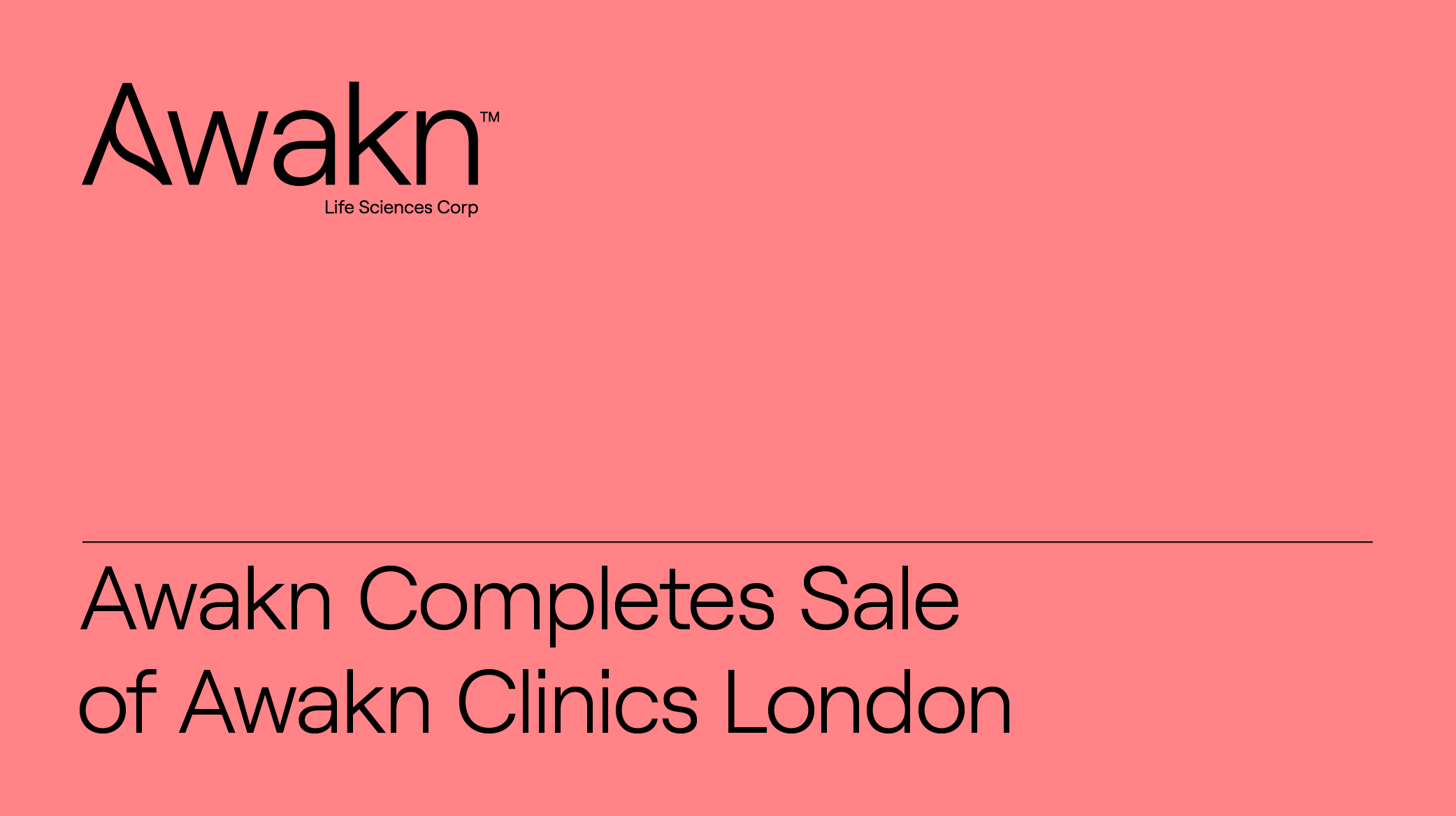 Awakn Life Sciences Completes Sale of Awakn Clinics London